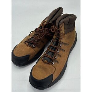 SFC Work Boots Mens Size 14 Brown Leather Lace Up Steel Toe Safety Shoes